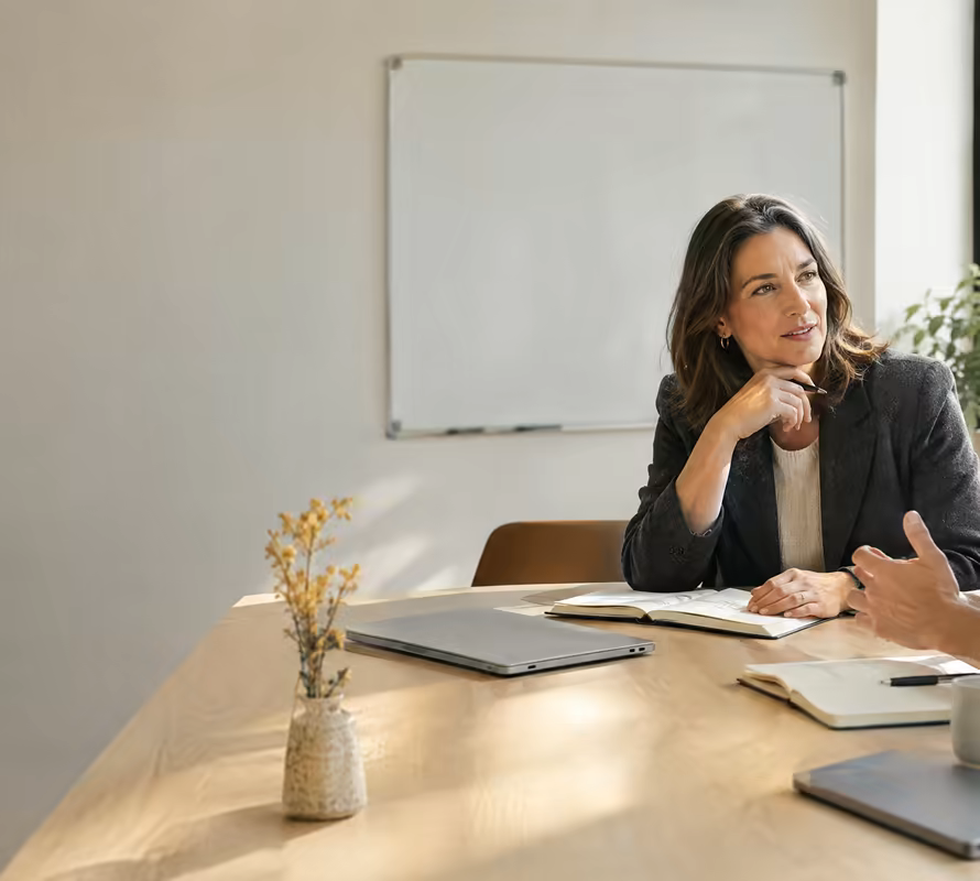 A Clearline adviser and a founder in a working session